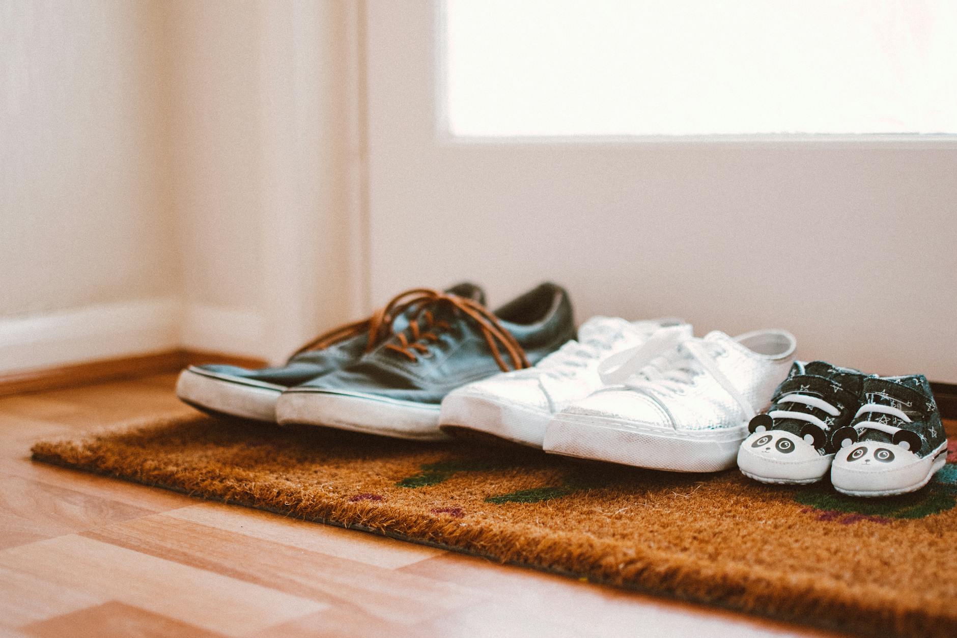 Close-up view of textured shoe inserts with raised pressure points designed for reflexology therapy