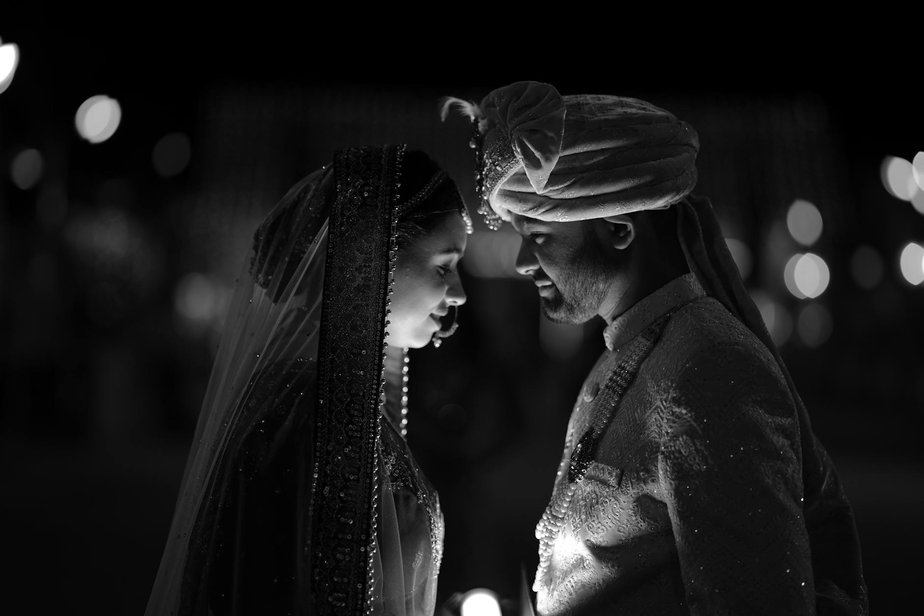 Happy wedding couple posing for professional portrait photography