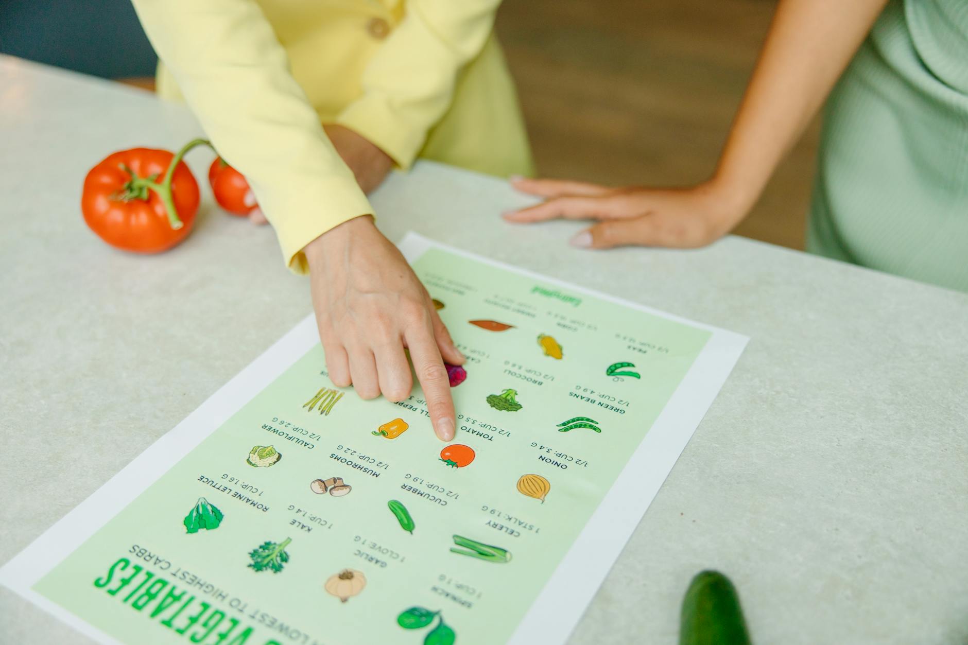 Nutritionist consulting with client about dietary choices for skin health