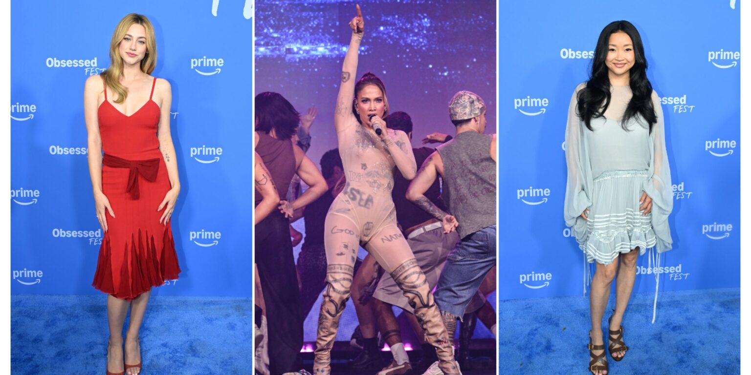 Celebrities posing on a red carpet at a streaming platform entertainment event