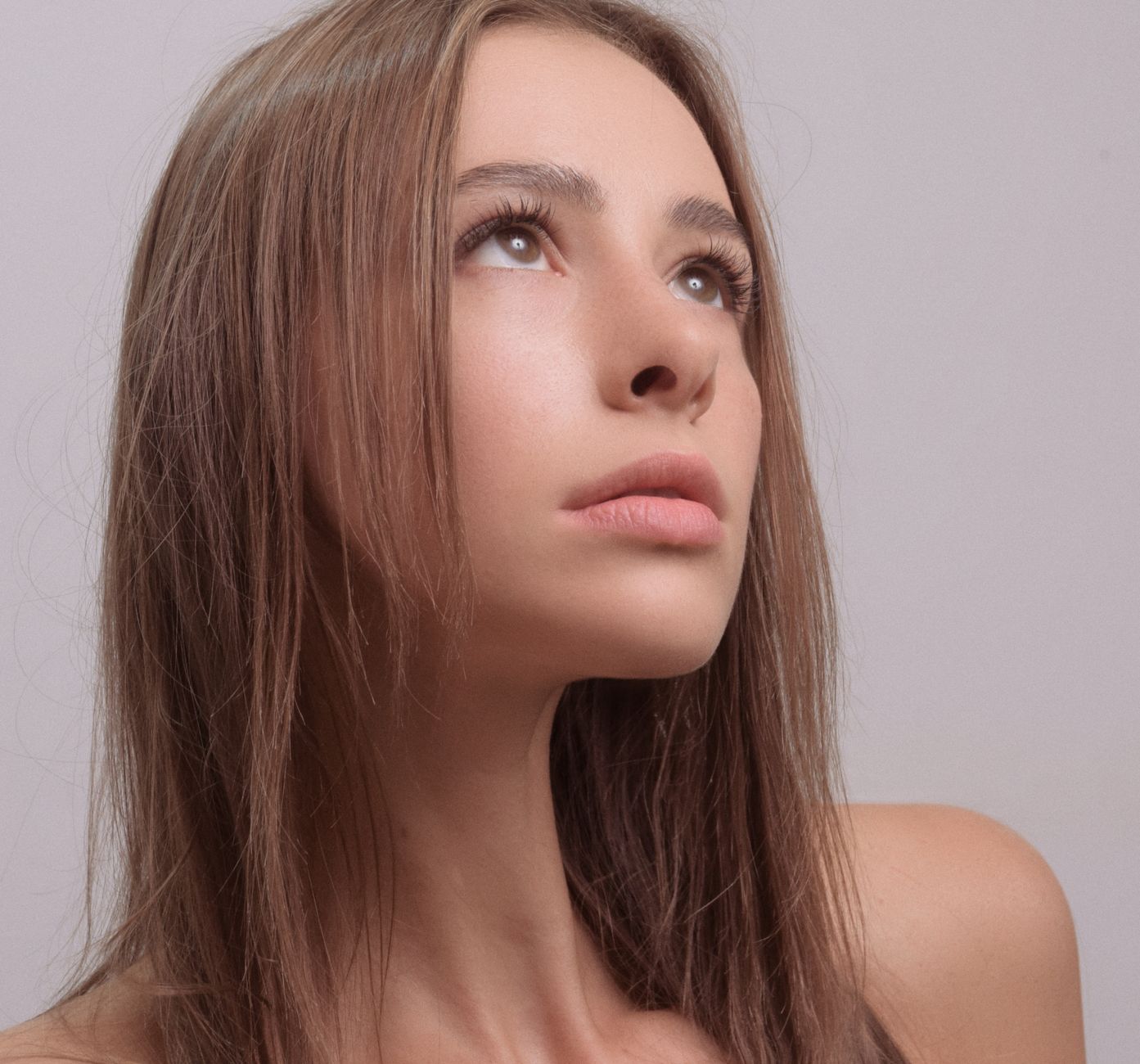 Close-up portrait of clear, healthy skin after professional acne treatment