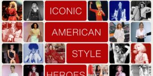 Archival fashion display representing decades of American style history