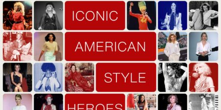 Archival fashion display representing decades of American style history