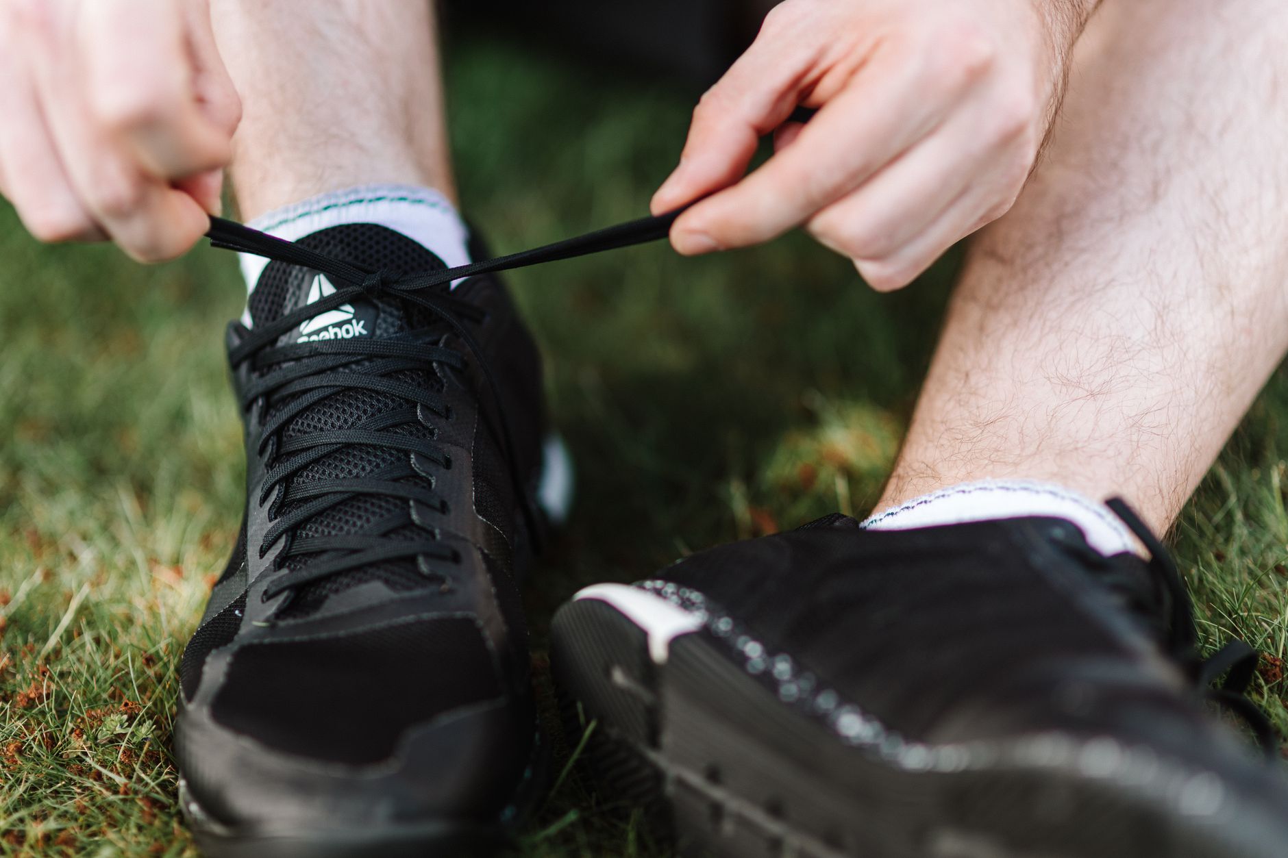 Close-up of a cushioned running shoe on a neutral background