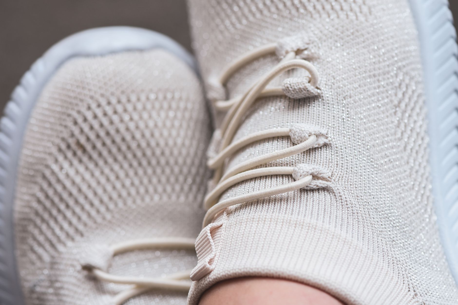 Detail shot of a sneaker upper showing unusual surface texture