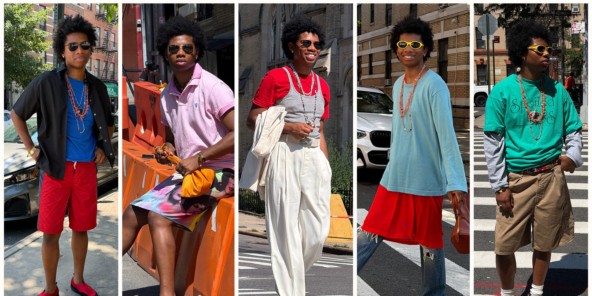 Woman in satin camisole layered over white long-sleeve top in Y2K style