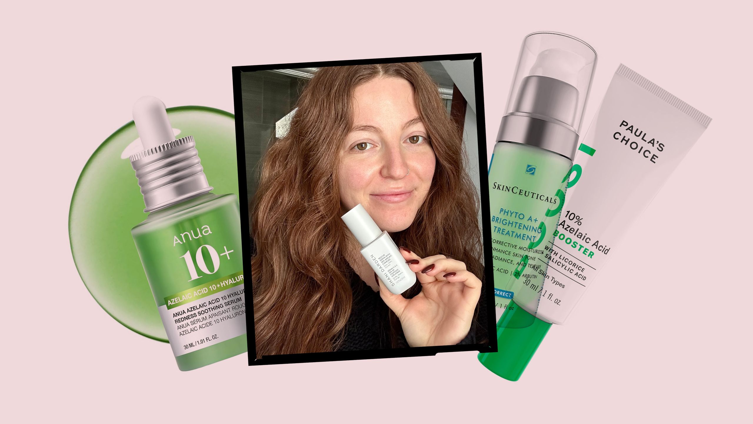 Woman applying a clear serum to her face in natural light