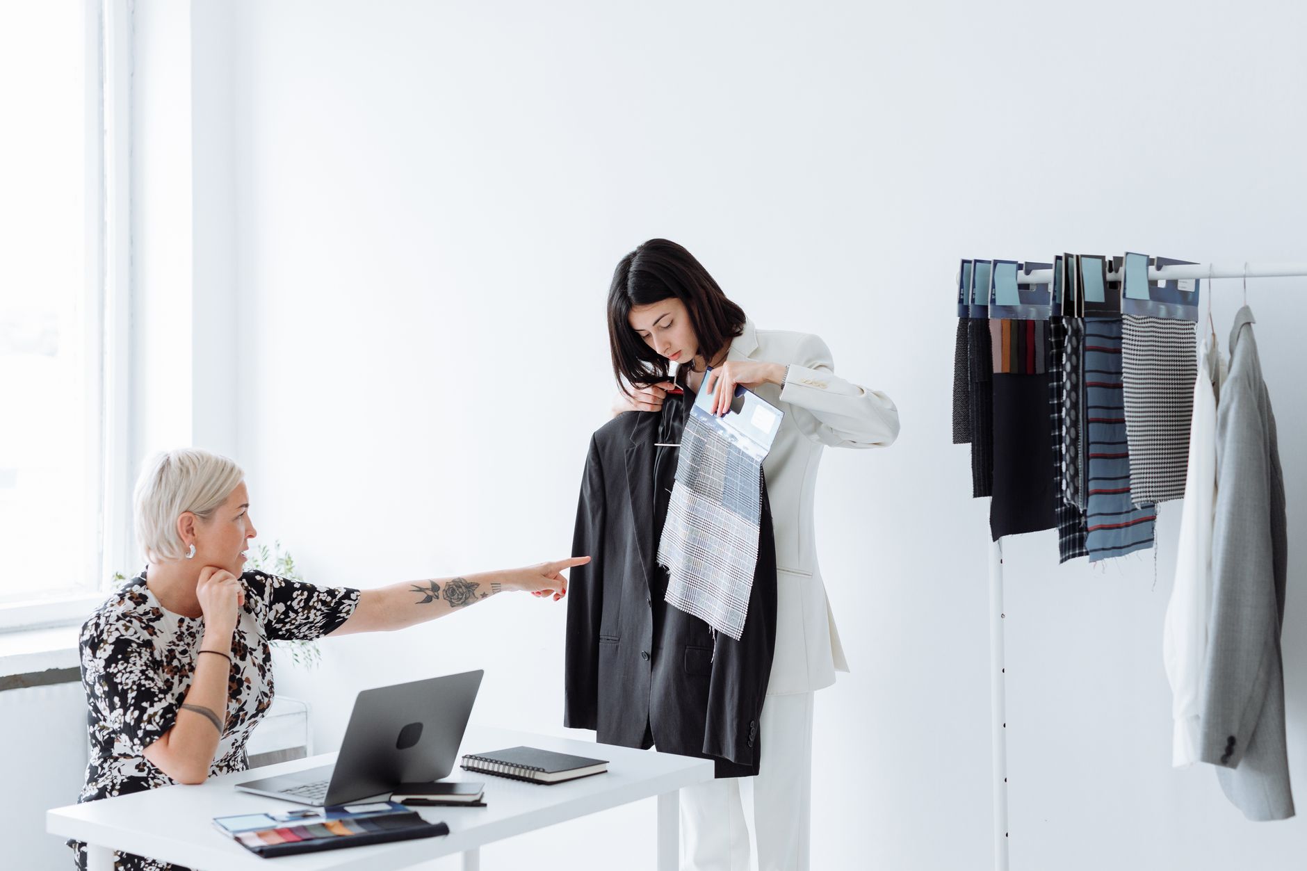 Fashion brand merchandise displayed in an e-commerce context
